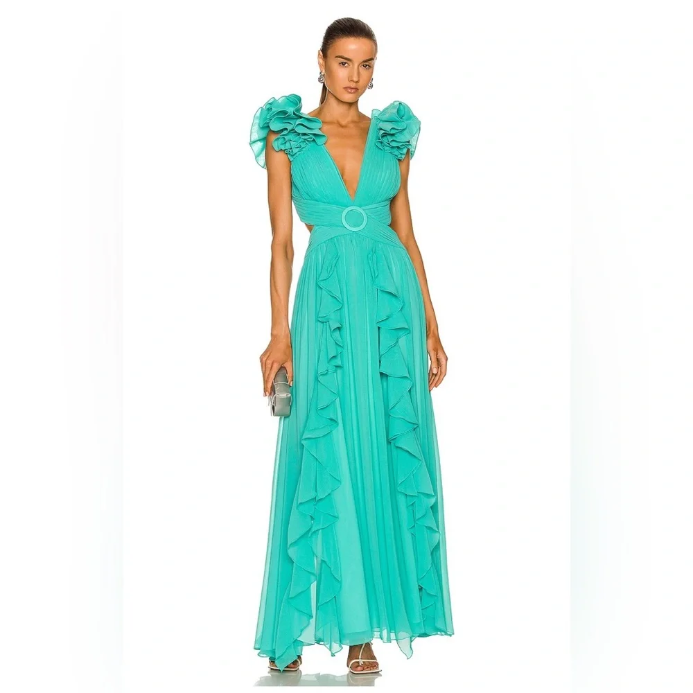 PatBo Ruffled Plunge Maxi Dress - Picture 4 of 7